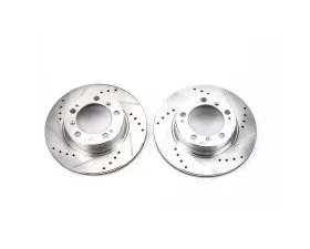 Power Stop Evolution Drilled & Slotted Rotors - Pair Rear Porsche Boxster 1997-2004