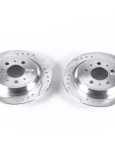 Power Stop Evolution Drilled & Slotted Rotors - Pair Rear Volvo S70 1999-2000                                     - EBR624XPR - Image 2