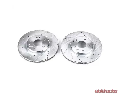 Power Stop Evolution Drilled & Slotted Rotors - Pair Front Chrysler Crossfire 2004-2008 - EBR625XPR