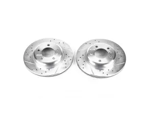 Power Stop Evolution Drilled & Slotted Rotors - Pair Front BMW 323i 2000