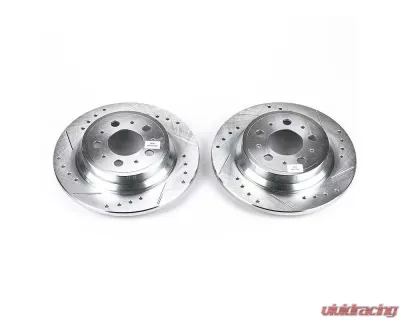 Power Stop Evolution Drilled & Slotted Rotors - Pair Rear Volvo S60 2001-2009 - EBR634XPR