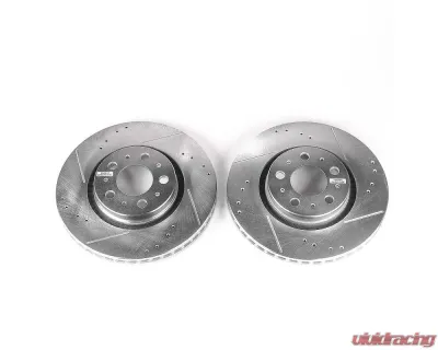 Power Stop Evolution Drilled & Slotted Rotors - Pair Front Volvo S60 2001-2009 - EBR643XPR