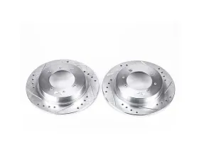Power Stop Evolution Drilled & Slotted Rotors - Pair Rear Volvo S40 2000-2004