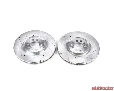 Power Stop Evolution Drilled & Slotted Rotors - Pair Front Audi TT 1999-2006 - EBR646XPR