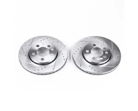 Power Stop Evolution Drilled & Slotted Rotors - Pair Rear Audi TT Quattro 2000-2006