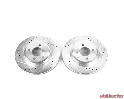 Power Stop Evolution Drilled & Slotted Rotors - Pair Front Mini Cooper 2002-2007 - EBR651XPR