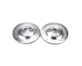 Power Stop Evolution Drilled & Slotted Rotors - Pair Front BMW 330Ci 2001-2006