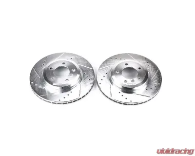 Power Stop Evolution Drilled & Slotted Rotors - Pair Front BMW 330Ci 2001-2006 - EBR653XPR