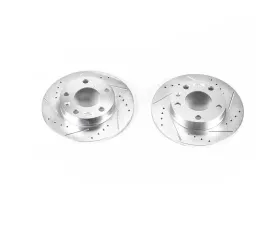 Power Stop Evolution Drilled & Slotted Rotors - Pair Rear Audi A4 2002-2006