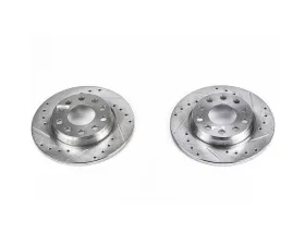 Power Stop Evolution Drilled & Slotted Rotors - Pair Rear Audi A4 2002-2006