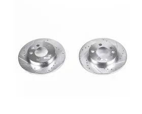 Power Stop Evolution Drilled & Slotted Rotors - Pair Rear Audi TT Quattro 2000-2006