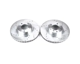Power Stop Evolution Drilled & Slotted Rotors - Pair Front BMW 530i 2001-2003