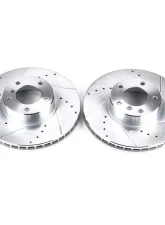Power Stop Evolution Drilled & Slotted Rotors - Pair Front BMW 530i 2001-2003                                     - EBR661XPR - Image 2