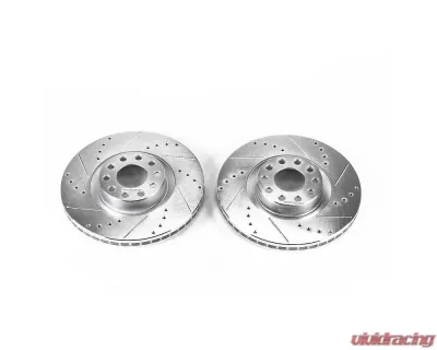 Power Stop Evolution Drilled & Slotted Rotors - Pair Front Audi A6 Quattro 2000-2004 - EBR662XPR