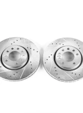 Power Stop Evolution Drilled & Slotted Rotors - Pair Front Saab 44077 2003-2011                                     - EBR681XPR - Image 2