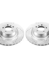 Power Stop Evolution Drilled & Slotted Rotors - Pair Front Land Rover Range Rover 2006-2012                                     - EBR815XPR - Image 2