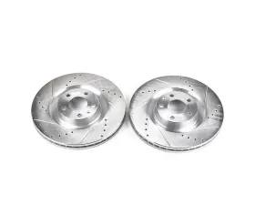 Power Stop Evolution Drilled & Slotted Rotors - Pair Front Audi S4 2004-2009