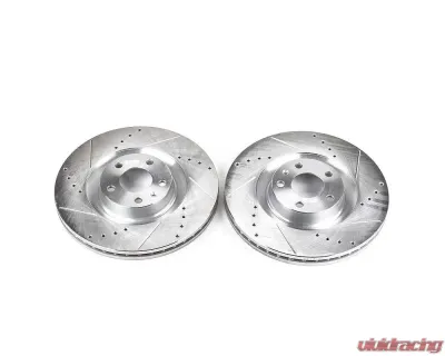 Power Stop Evolution Drilled & Slotted Rotors - Pair Front Audi S4 2004-2009 - EBR821XPR