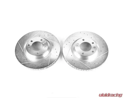 Power Stop Evolution Drilled & Slotted Rotors - Pair Front Audi Q7 2007-2015 - EBR822XPR
