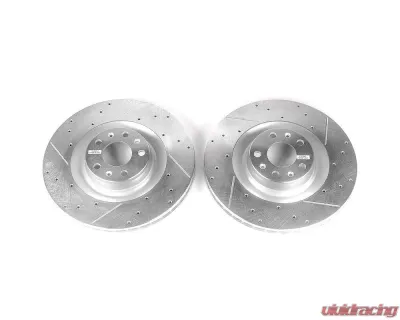 Power Stop Evolution Drilled & Slotted Rotors - Pair Front Audi A6 Quattro 2009-2010 - EBR824XPR