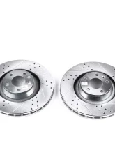 Power Stop Evolution Drilled & Slotted Rotors - Pair Front Audi A6 Quattro 2005-2011                                     - EBR828XPR - Image 2