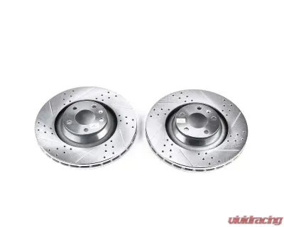 Power Stop Evolution Drilled & Slotted Rotors - Pair Front Audi A6 Quattro 2005-2011 - EBR828XPR