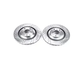 Power Stop Evolution Drilled & Slotted Rotors - Pair Rear Audi A6 Quattro 2005-2011