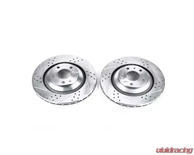 Power Stop Evolution Drilled & Slotted Rotors - Pair Rear Audi A6 Quattro 2005-2011 - EBR829XPR