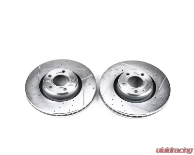 Power Stop Evolution Drilled & Slotted Rotors - Pair Front Audi A6 2005-2011 - EBR831XPR