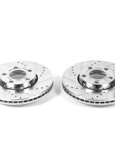 Power Stop Evolution Drilled & Slotted Rotors - Pair Front Audi A4 2005                                     - EBR833XPR - Image 2