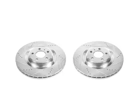 Power Stop Evolution Drilled & Slotted Rotors - Pair Front Audi S4 2010-2011
