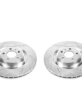 Power Stop Evolution Drilled & Slotted Rotors - Pair Front Audi S4 2010-2011                                     - EBR839XPR - Image 2