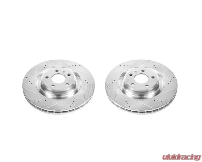Power Stop Evolution Drilled & Slotted Rotors - Pair Front Audi S4 2010-2011 - EBR839XPR