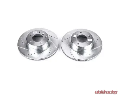 Power Stop Evolution Drilled & Slotted Rotors - Pair Front BMW 525i 2004-2007 - EBR841XPR