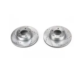 Power Stop Evolution Drilled & Slotted Rotors - Pair Front BMW 128i 2008-2013