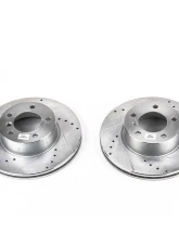 Power Stop Evolution Drilled & Slotted Rotors - Pair Front BMW 128i 2008-2013                                     - EBR842XPR - Image 2
