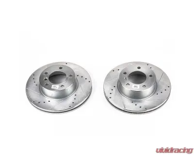Power Stop Evolution Drilled & Slotted Rotors - Pair Front BMW 128i 2008-2013 - EBR842XPR