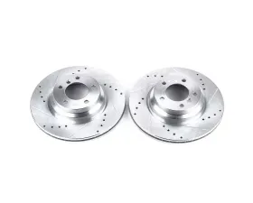 Power Stop Evolution Drilled & Slotted Rotors - Pair Front BMW 330i 2006