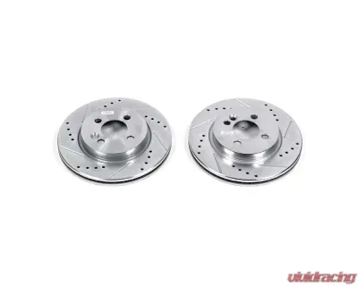 Power Stop Evolution Drilled & Slotted Rotors - Pair Front Mini Cooper 2007-2009 - EBR853XPR