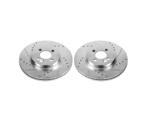 Power Stop Evolution Drilled & Slotted Rotors - Pair Front Mini Cooper 2007-2016