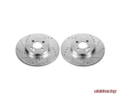Power Stop Evolution Drilled & Slotted Rotors - Pair Front Mini Cooper 2007-2016 - EBR855XPR