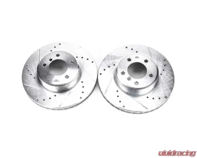 Power Stop Evolution Drilled & Slotted Rotors - Pair Front BMW 525i 2004-2006 - EBR870XPR
