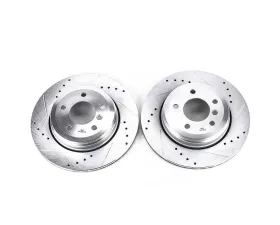 Power Stop Evolution Drilled & Slotted Rotors - Pair Rear BMW 525i 2004-2007