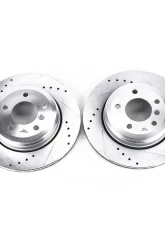 Power Stop Evolution Drilled & Slotted Rotors - Pair Rear BMW 525i 2004-2007                                     - EBR874XPR - Image 2