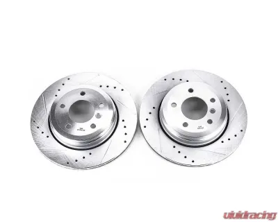 Power Stop Evolution Drilled & Slotted Rotors - Pair Rear BMW 525i 2004-2007 - EBR874XPR