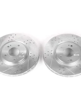 Power Stop Evolution Drilled & Slotted Rotors - Pair Front Mitsubishi Lancer 2003-2006                                     - JBR1109XPR - Image 2