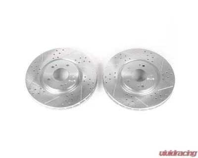 Power Stop Evolution Drilled & Slotted Rotors - Pair Front Mitsubishi Lancer 2003-2006 - JBR1109XPR