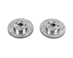 Power Stop Evolution Drilled & Slotted Rotors - Pair Front Toyota Prius 2004-2009