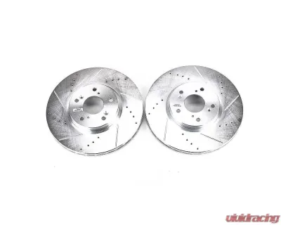 Power Stop Evolution Drilled & Slotted Rotors - Pair Front Acura TL 2004-2008 - JBR1143XPR