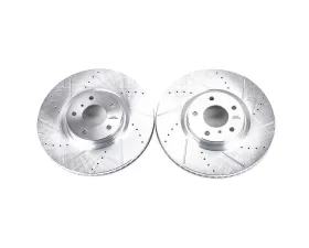 Power Stop Evolution Drilled & Slotted Rotors - Pair Front Infiniti G35 2007-2008